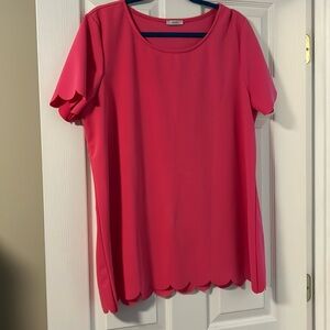 Pink scalloped top